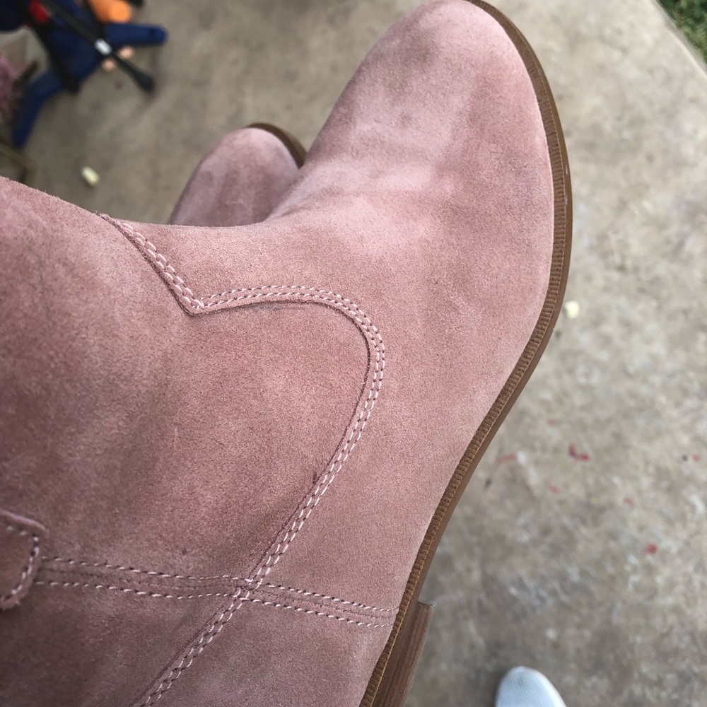 Women's Suede Ankle Boots - Pink - Picture 8 of 8